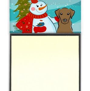 BB1854SN Snowman With Chocolate Labrador Sticky Note Holder