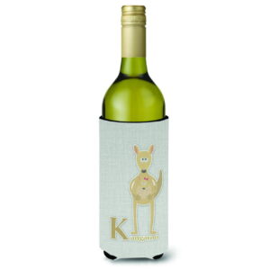 BB5736LITERK Alphabet K for Kangaroo Wine Bottle Beverge Insulator Hugger