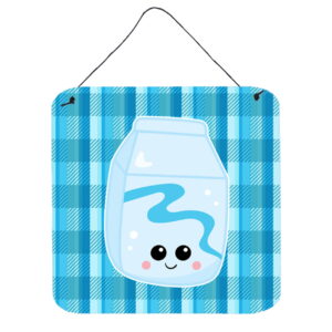 BB6846DS66 Blue Plaid & Milk Wall or Door Hanging Prints