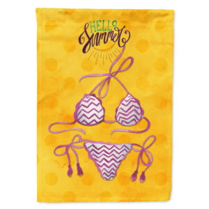 BB8202GF Bikini Swimsuit Yellow Polkadot Flag, Garden Size