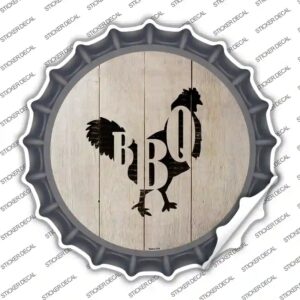 BC-1072s-S Chickens Make BBQ Novelty Bottle Cap Sticker Decal - Small