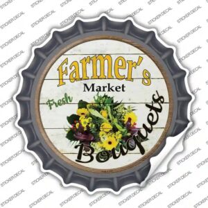 BC-805s-L Farmers Market Bouquets Novelty Bottle Cap Sticker Decal - Large