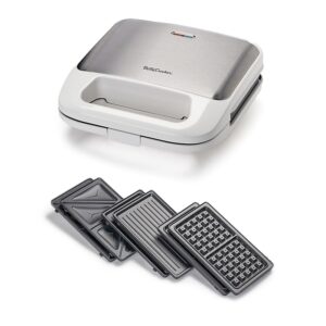 Betty Crocker 3-in-1 Sandwich, Panini Grill and Waffle Maker Plus, White (BC-4965W)