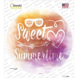 C-1090s-M Sweet Summertime Novelty Circle Sticker Decal - Medium