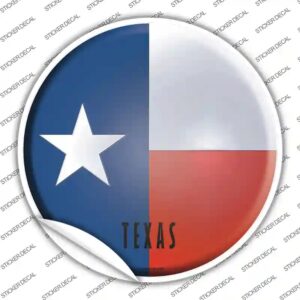 C-142s-L Texas State Flag Novelty Circle Sticker Decal - Large