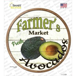 C-761s-M Farmers Market Avocados Novelty Circle Sticker Decal - Medium