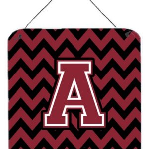 CJ1052-ADS66 Letter A Chevron Garnet & Black Wall or Door Hanging Prints