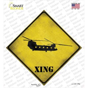 CX-176s-M Transport Helicopter Xing Novelty Diamond Sticker Decal - Medium