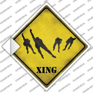 CX-192s-S Speed Skating Group Xing Novelty Diamond Sticker Decal - Small