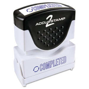 Consolidated Stamp 035582 Accustamp2 Shutter Stamp with Anti Bacteria- Blue- COMPLETED- 1.63 x .5