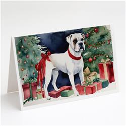 DAC1284GCA7P 5 x 7 in. White Boxer Christmas Greeting Cards & Envelopes - Pack of 8
