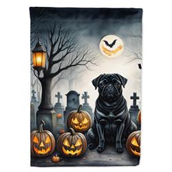 DAC2066GF 15.5 x 11.25 in. Black Pug Spooky Halloween Garden Flag