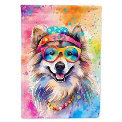 DAC2519GF 15.5 x 11.25 in. Keeshond Hippie Dawg Garden Flag