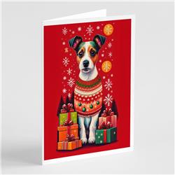 DAC3110GCA7P 5 x 7 in. Jack Russell Terrier Holiday Christmas Greeting Cards - Pack of 8