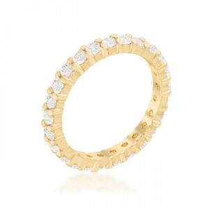 Goldtone Cubic Zirconia Eternity Band - Size 6