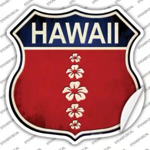 HS-566s-S Hawaii Hibiscus Novelty Highway Shield Sticker Decal - Small