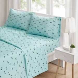 ID20-1438 Novelty Printed Sheet Set, Aqua Dogs - Twin