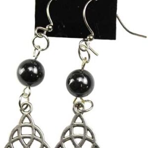 JERHEM Hematite Triquetra Earrings