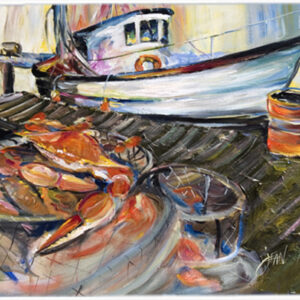 JMK1104MP Blue Crab Trap Mouse Pad- Hot Pad & Trivet