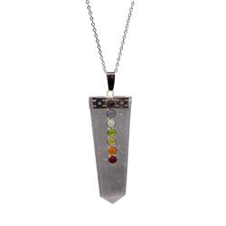 JN3236 20 x 3 in. Selenite Chakra Necklace