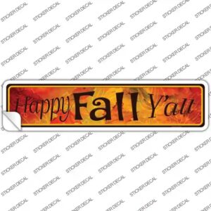 K-509s-S Happy Fall Yall Orange Novelty Narrow Sticker Decal - Small