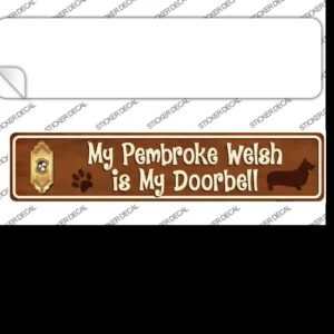 K-639s-S Pembroke Welsh is Doorbell Novelty Narrow Sticker Decal - Small