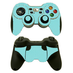 LOGF710-Turquoise Chevron Skin Decal Wrap for Logitech Wireless Gamepad F710 Sticker - Turquoise Chevron
