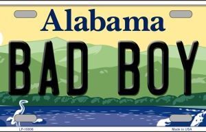 LP-10006 Bad Boy Alabama Background Novelty Metal License Plate - 6 x 12 in.