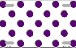 LP-2981 Purple White Polka Dot Metal Novelty License Plate