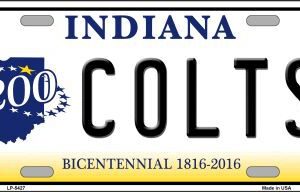 LP-5427 Colts Indiana State Background Novelty Metal License Plate