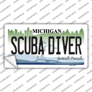 LP-6130s-L Scuba Diver Michigan Novelty Sticker Decal - Large