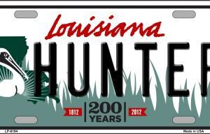LP-6194 Hunter Louisiana Novelty Metal License Plate
