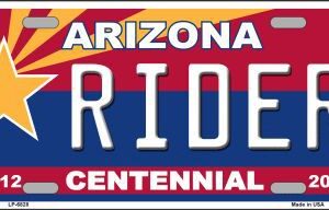 LP-6828 Arizona Centennial Rider Novelty Metal License Plate