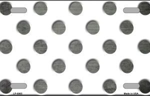 LP-6965 Gray White Dots Oil Rubbed Metal Novelty License Plate