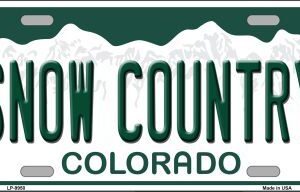 LP-9950 Snow Country Colorado Background Novelty Metal License Plate - 6 x 12 in.