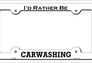 LPF-063 6 x 12 in. Carwashing Novelty Metal License Plate Frame