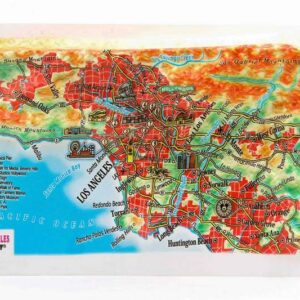 Los Angeles Raised Relief Map, Framed - Souvenir Size