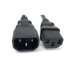 M05-113EUL-2P 6 ft. 18 AWG AC Power Extension Cord UL Approved C13 to C14, Black - Pack of 2