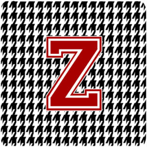 Monogram - Houndstooth Foam Coasters Initial Z, Set - 4
