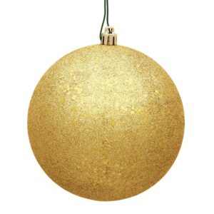 N591237DQ 4.75 in. Honey Gold Sequin Ball Ornament with Drilled 4 per Bag