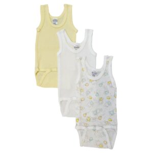 NC-0512S Unisex Baby 3 Piece Onezies Bodysuit & Tank Tops, White - Small
