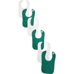 NC-0911 Unisex Baby Bibs, Green & White - One Size - Pack of 4