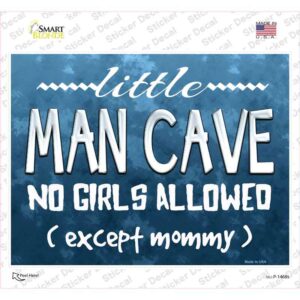 P-1468s-M Little Man Cave Novelty Rectangle Sticker Decal - Medium
