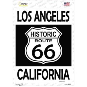 P-2807s-M Los Angeles California Historic Route 66 Novelty Rectangle Sticker Decal - Medium