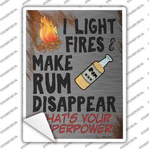 P-3180s-S Make Rum Disappear Novelty Rectangle Sticker Decal - Small
