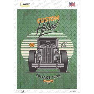 P-3699s-M Custom Hotrod Front View Novelty Rectangle Sticker Decal - Medium