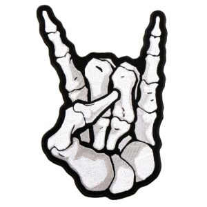 PPA9108 7 x 11 in. Skeleton Death Horns Patch