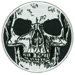 PPL9973 3 x 3 in. Skull Circle Patch - Multi Color