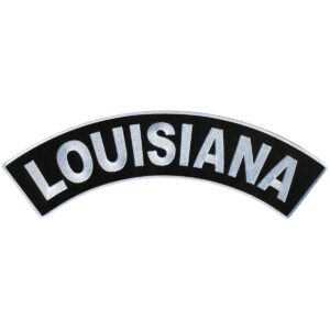 PPM4035 12 x 3 in. Louisiana Top Rocker Patch - Black & White