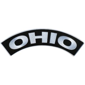 PPM4069 12 x 3 in. Ohio Top Rocker Patch - Black & White